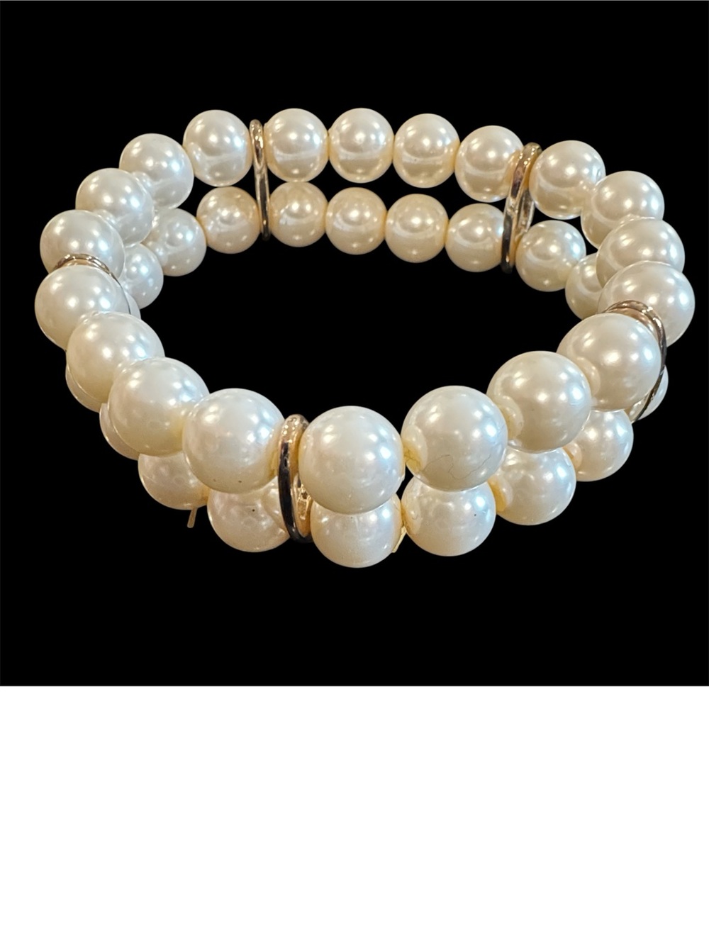 Vintage Gold Tone and Faux Pearl Bracelet